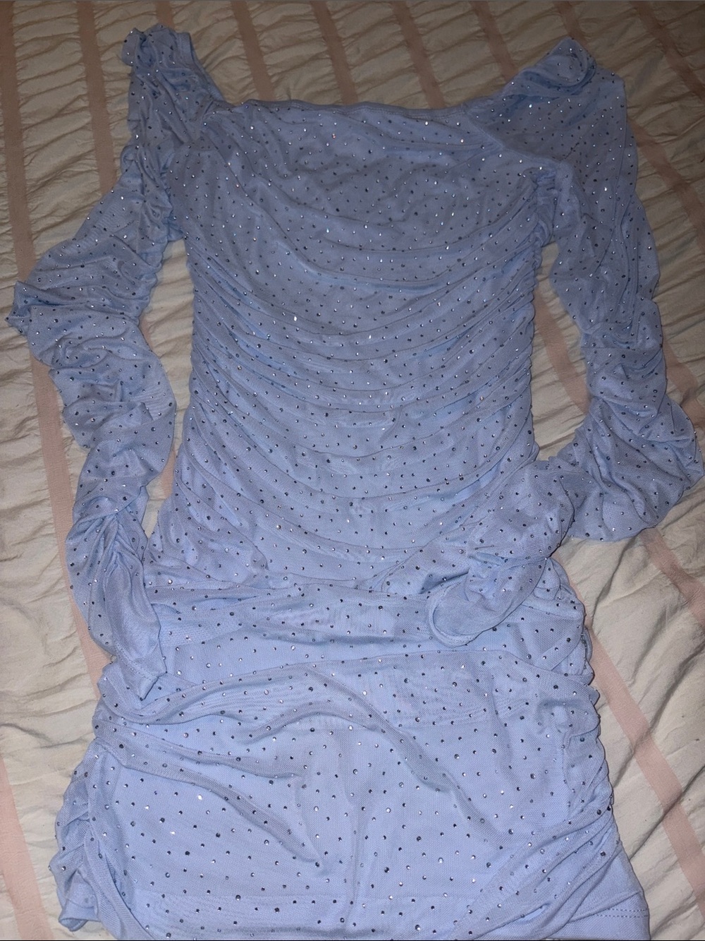 Baby blue dress with rhinestones